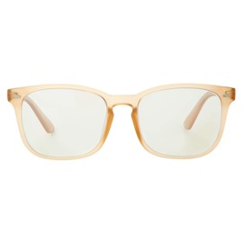 Blue Light Blocking Glasses Square Nerd Eyeglasses Frame Fashion Anti Blue Ray Computer Game Glasses UV400 Clear Lens (orange)