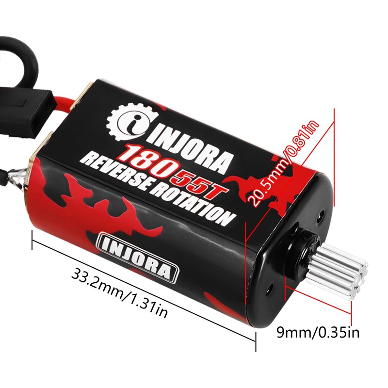 INJORA 180 Brushed 55T Motor with Stainless Steel Pinion for