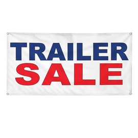 Vinyl Banner Multiple Sizes Trailer Sale Blue Red Auto Car Repair Shop Automotive Outdoor Weatherproof Industrial Yard Signs 8 Grommets 48x96Inches