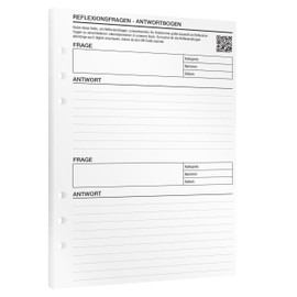 KOMPASS® Reflexion | DIN A5 Inserts for Ring Binder Planner | 25 Inserts for Self-Reflection | Self-Diagnosis, Beliefs, Learnings & Highlights | Journaling | Planner Inserts (14.5 cm x 21 cm)