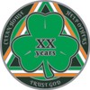 MYRECOVERYSTORE Green Shamrock Recovery Medallion in Years 1-50 Serenity Prayer