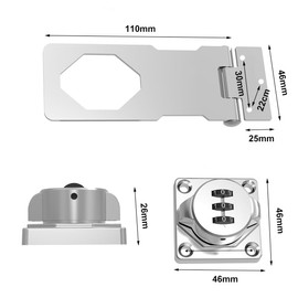 Cabinet Lock Combination Lock Security Hasp Lock Door Bolt Lockable Door Latch Lockable Door Bolt with 3-Digit Combination Lock for Small Doors Cabinets Barn Door Outdoor Garage