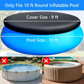10ft Round Pool Cover 10 ft Round Inflatable Pool Covers Garden Outdoor Above Ground Swimming Pool Shades 120 in Canopy Backyard Adult Pool Accessories