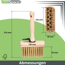 ToolSpace Surface Brush 130 mm, Wallpaper Brush, Ceiling Brush, Wallpapering Brush, Wide Tassel, Natural Hair, Wooden Handle, Wallpapering Brush, Foundation Brush, Patio Brush Brush, Bristle Brush,