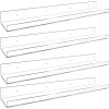 Unbranded 4 Pack 24-Inch Long Clear Acrylic Floating Shelves Wall