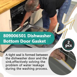 2 Pcs 809006501 Dishwasher Bottom Door Gasket Compatible for Frigidaire Kenmore Electrolux Dishwashers - Door Bottom Gasket Replacement 154576501 154297601 PS9495545 AP5809675