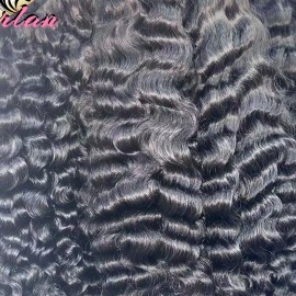 Cambodian Kinky Curly Human Hair in Bundles Natural Raw Hair Original Human Hair Loose Wave Bundles Water Deep Wavestyle: Natural Wave, color: Black, Stretched Length: 12 inches