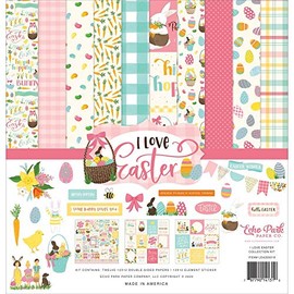 Echo Park Paper, Paper, Pink, Teal, Yellow, Green, 12-x-12-Inch