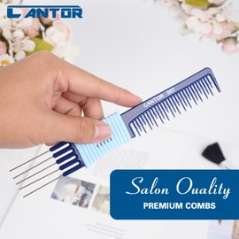Lift Teasing Wide Tooth Comb – 2 Pack Chemical and Heat Resistant Detangler Comb – Anti Static Comb For All Hair Types – Durable and Lightweight - By Cantor