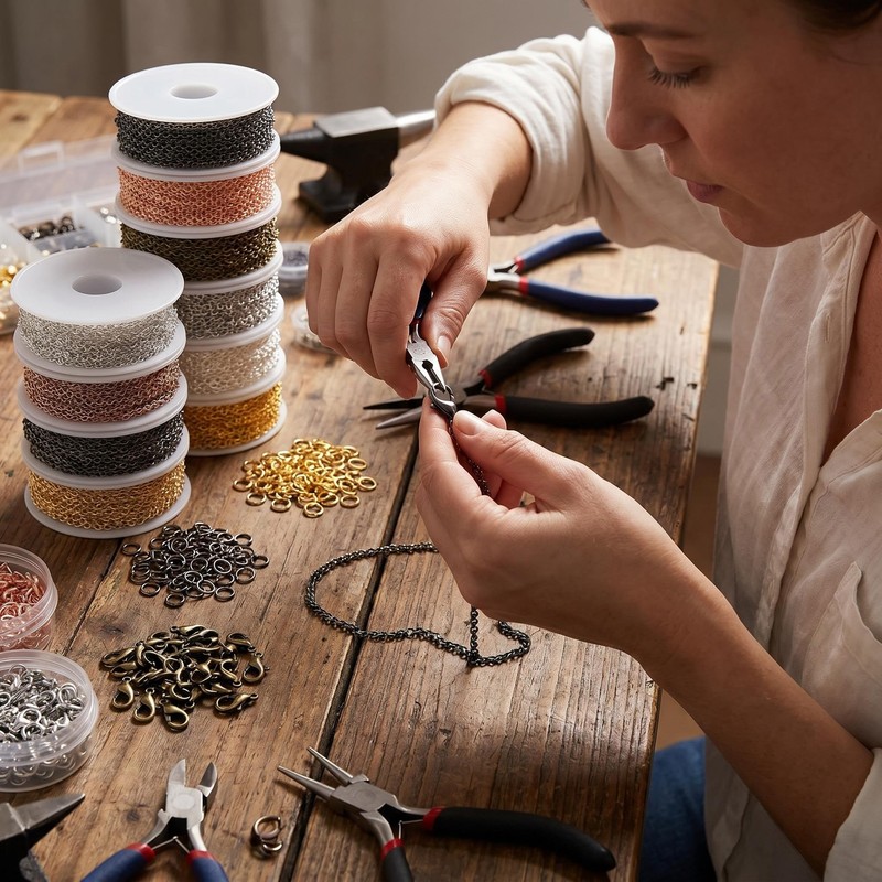 Chains for Jewellery Making 60 ft 6 Colours 2mm Jewellery