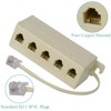 SHONCO Phone Line Adapter, Five-way Telephone Splitter,RJ11 6P4C Male-to-female 5-socket