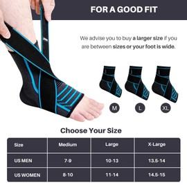 AMITOFO Ankle Brace Foot Support: Plantar Fasciitis and Achilles Tendonitis Relief, Heel Support for Men and Women with Strap for Foot Swelling and Compression (Single, Black Gray, Medium)