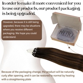 Hetto Microring Real Hair Balayage Extensions Micro Loop Real Hair Extensions Darkest Brown to Light Brown #2/8/2 40 cm 50 g