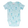 Organic Cotton Summer Baby Onesie - Seahorses Teal, 0-3 MTHS