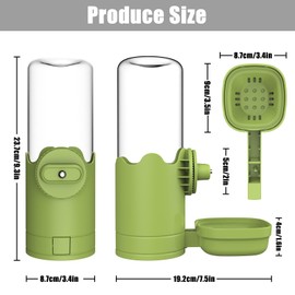 TOKAYIFE Pet Water Bottle for Cage Crate 26oz Automatic Feeding Water Dispenser for Dog Cat Rabbit (Green, 26oz)