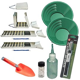 KAL246 50" Folding Aluminum Sluice Box & Black Gold Pan Kit