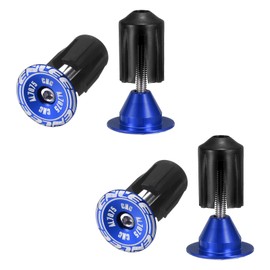 sourcing map 2 Pair Bike Handlebar End Plugs Aluminum Bar End Caps 24-35mm Adjustment Expanding Locking with Screw for MTB Road BMX Fixed Gear Bike, Blue