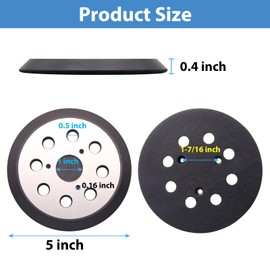 5 Inch 8 Holes Sander Replacement Pad for Dewalt, Metal Hook and Loop Sander Pads for DeWalt D26451,D26453,DW420,DW423, Compatible with Porter Cable 343K,382,390K(3 Pack)