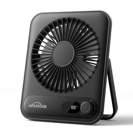 WHATOOK Small Desk Fan Personal Fans: 5000mah 25 Hours Battery Office Quiet Mini Desktop Fan Portable Rechargeable Travel Essentials