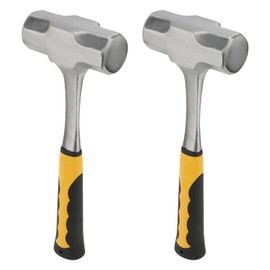 MUKCHAP 2 Pack 4lb Small Sledge Hammer, Club Hammer with Fibreglass Shaft, Lump Hammer for Gardening, Camping, Rock