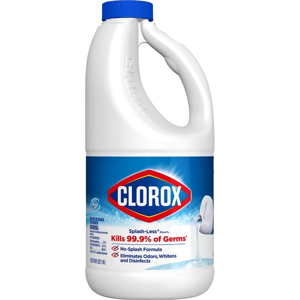 Clorox Splash-Less Liquid Bleach, Regular - 40 Ounce Bottle