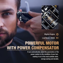 SUPRENT PRO-Cortadora de cabello profesional para hombres - Cuchilla desmontable con motor compensador de potencia - Juego de recortadora de cabello inalámbrica para barberos con base de carga - Premi