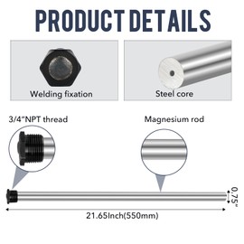 Anode Rod for hot Water Heater Water Heater Anode Rod.42 Inch Long, Compatible with Rheem, A. O. Smith, Giant, Protect The Water Tanks from Corrosion – 3/4NPT Thread