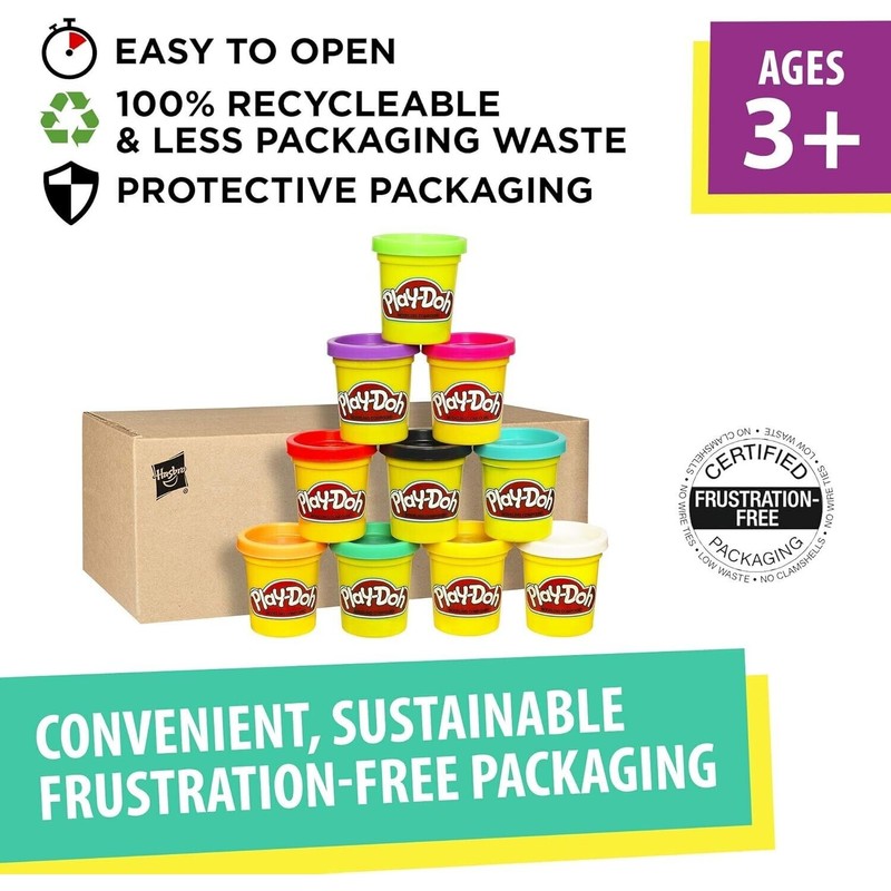 Play-Doh Modeling Cans - Non-toxic, Assorted, 2 oz. cans,10 Count,