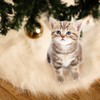 Tatuo White Faux Fur Christmas Tree Skirt Snow Tree Skirts