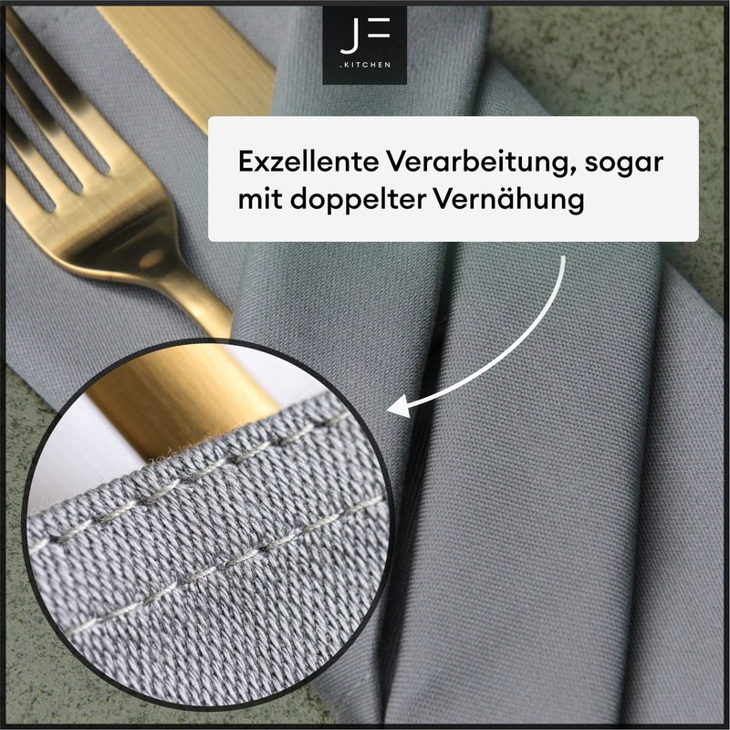 JF.kitchen® 12 fabric napkins with folding instructions (English language not