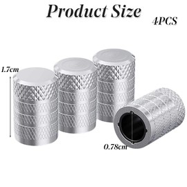 Corrosion Resistant (Silver) Aluminium Tyre Wheel Alloy Valve Caps Dust Caps (4 Pack) Universal for Cars, SUVs, Bicycles, Motorcycles, Trucks | Plastic Insert | Screw-On