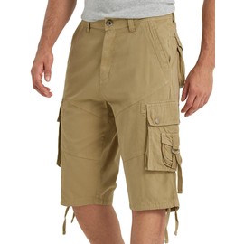 VOPOKER Mens Cargo Short Casual Cotton Twill Multi Pocket Classic Cargo Hiking Relaxed Fit Outdoor Work Hiking Shorts Khaki 40
