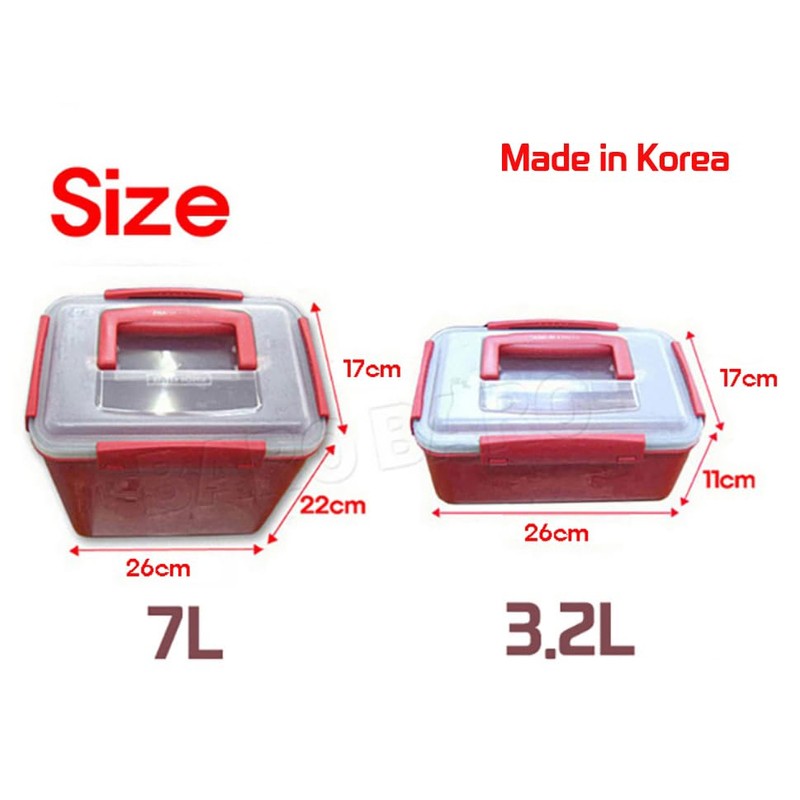 7L-1, 3.2L-2, Airtight Kimchi Container with Handle, Multi-Purpose Food Storage