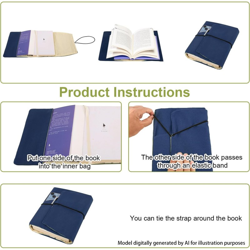 Book Covers for Paperbacks,Reusable Book Protector for Soft (Royal Blue,