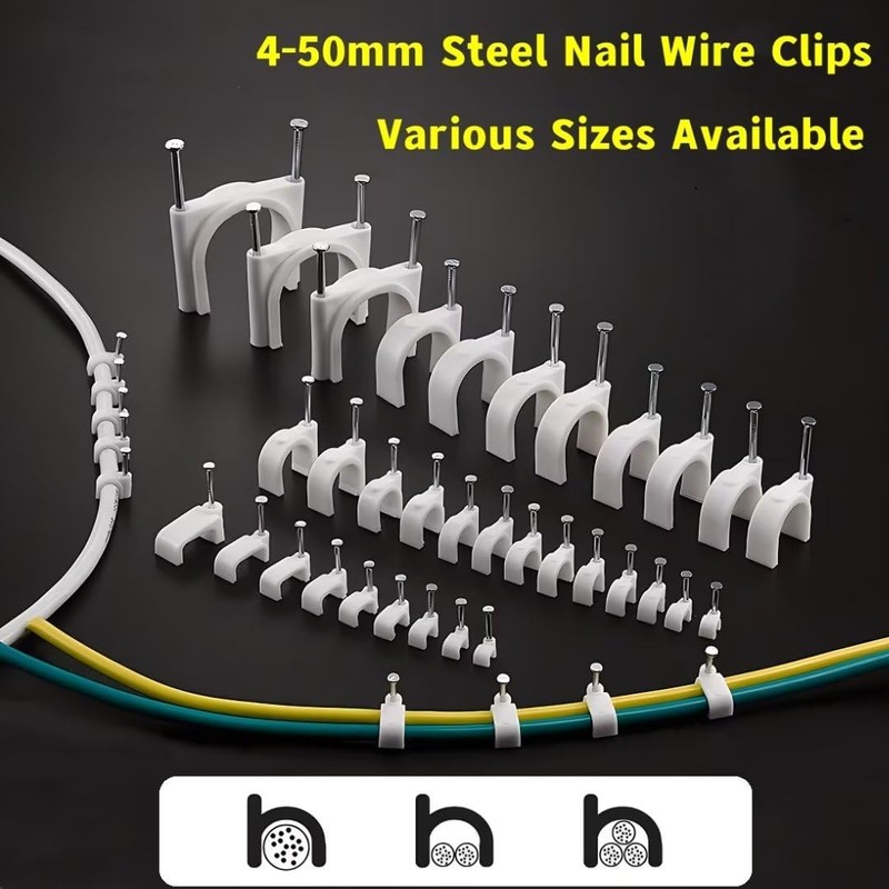 SYDARSYN Cable Clips Nail Clamps 25 mm Cable Holder with