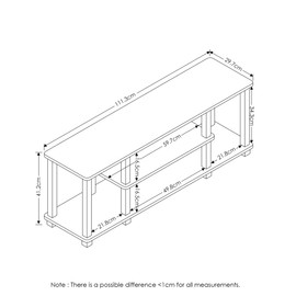 FURINNO Turn-N-Tube 3-Tier Entertainment TV Stands, Square, Walnut/Brown