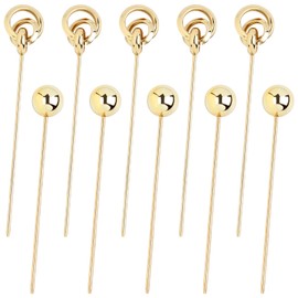 inSowni 10 Pieces Asian Chinese Gold Metal Hair Sticks Hair Pins Chopsticks Forks Updo Holders Hair Accessories for Women Girls