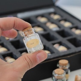 BeauFairy BeauFairy 55St Edelstein-Kristallflasche, Mini Wunschflaschen Heilkristall Trommelsteine Sammlungssatz, Naturquarz Kies Wunschflasche, Adventskalender Steine fr Reiki, Heilung, Meditation