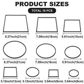 PAGOW 10pcs Fish Feeding Rings Set, Floating Aquarium Plant Corral, Round & Square Fish Feeder Rings for Fish Tank, Floating Plant Ring, Fish Tank Aquarium Accessories for Betta (Black)