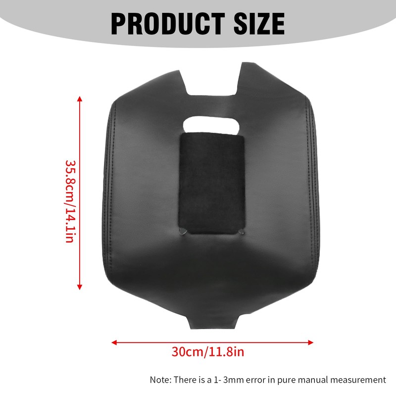 Hoypeyfiy Black Center Console Leather Armrest Cover, Replacement for Chevy