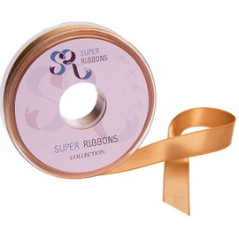 SR SUPER RIBBONS®™- Full Reel 6mm Double Faced Satin Ribbon, 20 Metres on Reel - Bronze
