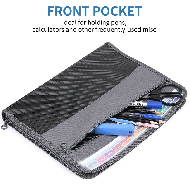 Marte Vanci Expanding File Folder A4 Document Organiser Zipper Closure
