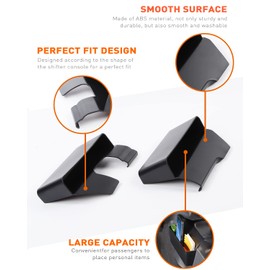 Savadicar Shifter Storage Box, ABS Gear Shift Extension Tray Console Organizer Compatible with 2021-2025 Ford Bronco SUV, Interior Accessories, Black, 2 PCs