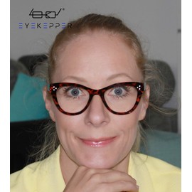 Eyekepper Gafas de lectura grandes con diseño de ojo de gato para lectura de gran tamaño para mujer, marco transparente +0.75