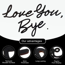 Love You Bye Wood Signs,31.5" Hanging Hallway Wall Art Decor, Modern Home Decor, Express Love and Warm Family Sign for Your Family Lover Wife Husband Hallway Entryway Wall Art Decor with Glue Point