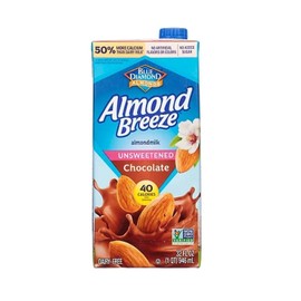 Blue Diamond Breeze Unsweetened Chocolate, 32-ounces (Pack of 6)