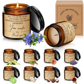 MTLEE 18 Pcs Thank You Gifts Candles for Women Employee Appreciation Gifts with Motivational Inspirational Sayings for Teachers Gifts Friend Men Women Coworkers Graduation Favors(Classic)