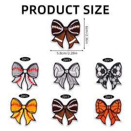 12Pcs Ball Sports Patches, Sports Style Basketball Football Baseball Soccer Volleyball DIY Craft Embroidered Patches for Bow Iron on Patches for Clothes, Backpacks, Hats, Jeans, T-Shirts