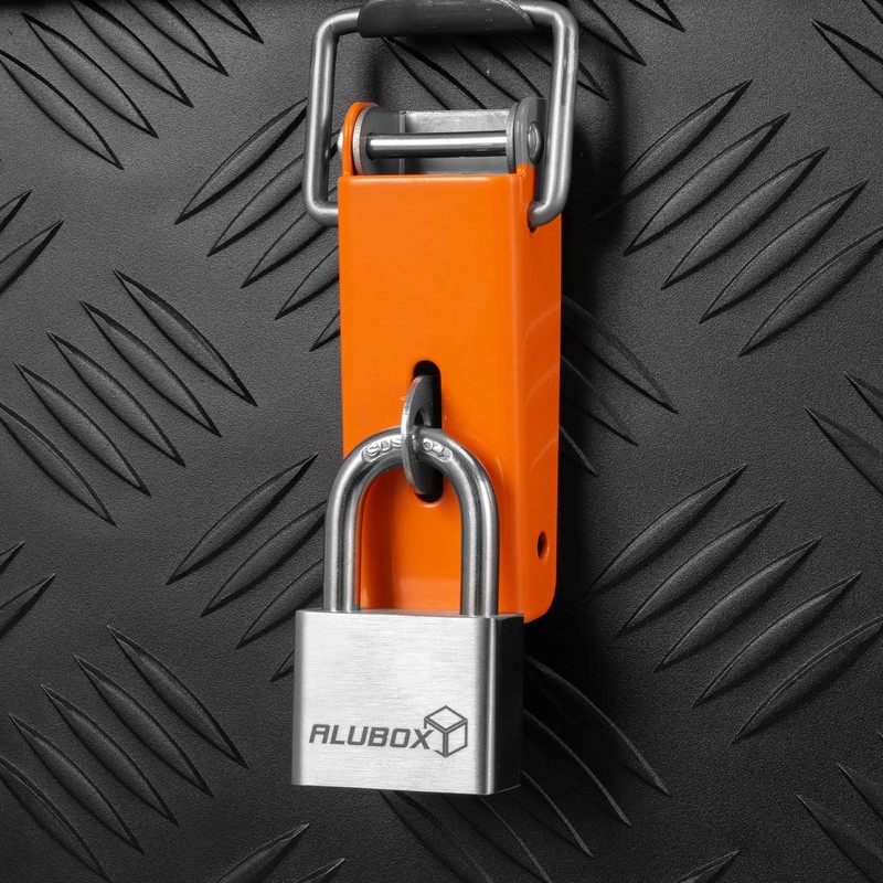 alubox Padlock Stainless Steel with 4 Keys Shackle 7 mm
