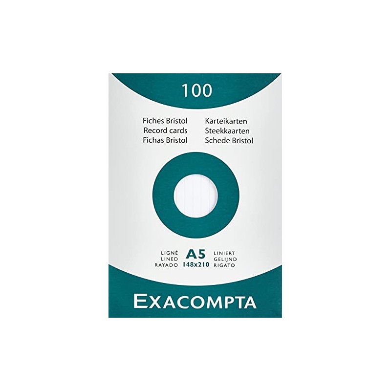 Exacompta - Ref 13808B - Bristol Ruled Record Card (Pack